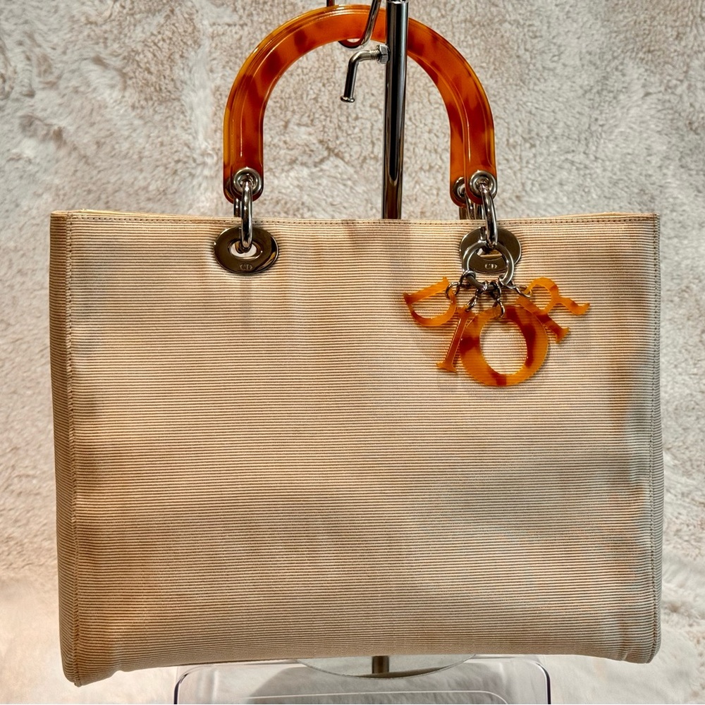 Christian Dior vintage RARE Lady Dior tortoiseshell tote bag